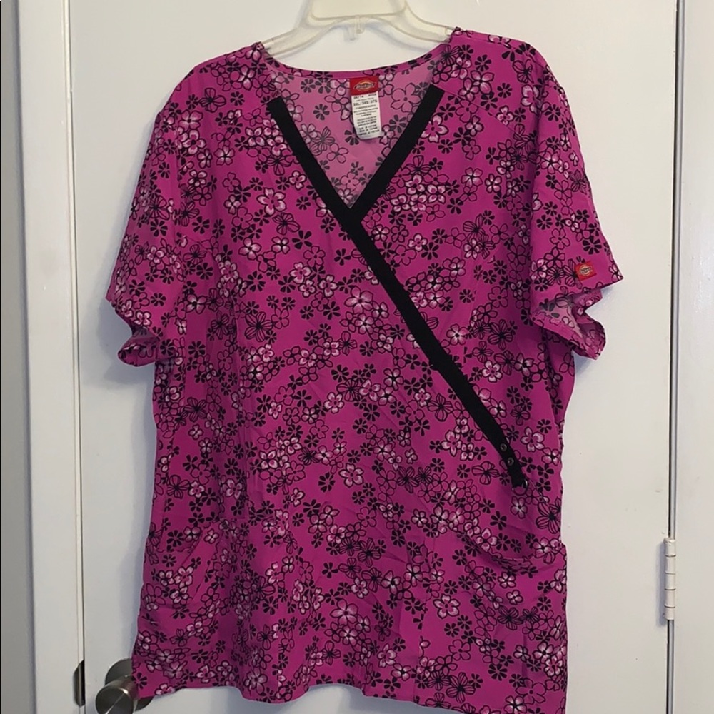 COPY - Plus size pink Dickies scrub top